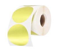 PATIKIL Round Thermal Label 5 x 5 CM Gold 400 PCS Self-Adhesive Holographic | Thermal Printer Sticker Circle Direct Printer Label Suit for Business /Shipping/Barcodes