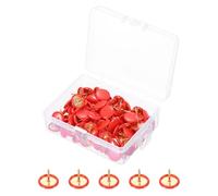 PATIKIL Roundness Push Pins, 200 Pcs Thumb Tacks Plastic Decorative Pin Board Accessories for CorkBoard, Picture, DIY for Home, Office, Red