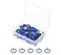 PATIKIL Roundness Push Pins, 200 Pcs Thumb Tacks Plastic Decorative Pins for CorkBoard, Picture, DIY for Home, Office, Blue