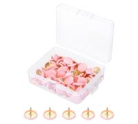 PATIKIL Roundness Push Pins, 200 Pcs Thumb Tacks Plastic Decorative Pins for CorkBoard, Picture, DIY for Home, Office, Pink