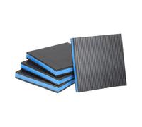 PATIKIL Rubber Anti Vibration Pads, 4 Pack Square EVA Vibration Isolation Mats for HVAC System Air Conditioner Air Compressor Washer Dryer, Black/Blue (6" x 6" x 7/8")