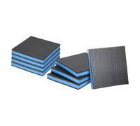 PATIKIL Rubber Anti Vibration Pads, 8 Pack Square EVA Vibration Isolation Mats for HVAC System Air Conditioner Air Compressor Washer Dryer, Black/Blue (6" x 6" x 7/8")
