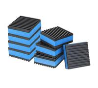 PATIKIL Rubber Anti Vibration Pads, 8 Pack Square EVA Vibration Isolation Mats for HVAC System Air Conditioner Air Compressor Washer Dryer, Black/Blue (2" x 2" x 7/8")
