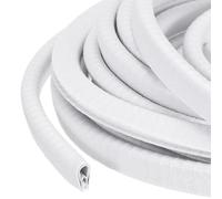 PATIKIL Rubber Edge Trim Guard, 19.7 ft x 25/64" x 9/32" U Channel Edge Protector Seal Strip with Metal Clips Fit for 1-3mm Edge for Car Door Sheet Metal Hatches Table Corners, White