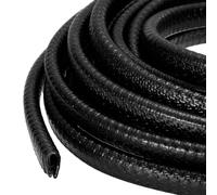 PATIKIL Rubber Edge Trim Guard, 19.7 ft x 25/64" x 9/32" U Channel Edge Protector Seal Strip with Metal Clips Fit for 1-3mm Edge for Car Door Sheet Metal Hatches Table Corners, Black