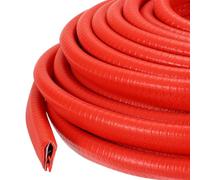 PATIKIL Rubber Edge Trim Guard, 19.7 ft x 43/64" x 25/64" U Channel Edge Protector Seal Strip with Metal Clips Fit for 4-6mm Edge for Car Door Sheet Metal Hatches Table Corners, Red