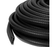 PATIKIL Rubber Edge Trim Guard, 19.7 ft x 43/64" x 25/64" U Channel Edge Protector Seal Strip with Metal Clips Fit for 4-6mm Edge for Car Door Sheet Metal Hatches Table Corners, Black