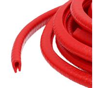 PATIKIL Rubber Edge Trim Guard, 19.7 ft x 5/16" x 15/64" U Channel Edge Protector Seal Strip with Metal Clips Fit for 0.5-1.5mm Edge for Car Door Sheet Metal Hatches Table Corners, Red