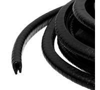PATIKIL Rubber Edge Trim Guard, 19.7 ft x 8mm x 6mm U Channel Edge Protector Seal Strip with Metal Clips Fit for 0.5-1.5mm Edge for Car Door Sheet Metal Hatches Table Corners, Black