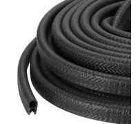 PATIKIL Rubber Edge Trim Guard, 19.7 ft x 9/16" x 5/16" U Channel Edge Protector Seal Strip with Metal Clips Fit for 5mm Edge for Car Door Sheet Metal Hatches Table Corners, Black