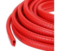 PATIKIL Rubber Edge Trim Guard, 32.8 ft x 25/64" x 9/32" U Channel Edge Protector Seal Strip with Metal Clips Fit for 1-3mm Edge for Car Door Sheet Metal Hatches Table Corners, Red
