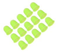 PATIKIL Rubber Finger Tips, 15 Pack Silicone Thumb Fingertip Protector Finger Cots Covers Guard Pads Thimble Grips for Office Counting Sewing, Grass Green Large Size