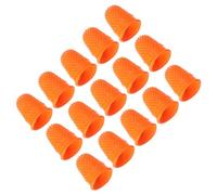 PATIKIL Rubber Finger Tips, 15 Pack Silicone Thumb Fingertip Protector Finger Cots Covers Guard Pads Thimble Grips for Office Counting Sewing, Orange XS Size