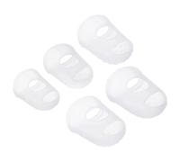 PATIKIL Rubber Finger Tips, 30 Pack Silicone Thumb Fingertip Protector Covers Pads Thimble for Guitar Playing Office Counting Sewing, Clear 5 Size Assorted
