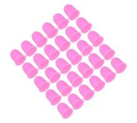 PATIKIL Rubber Finger Tips, 30 Pack Silicone Thumb Fingertip Protector Finger Cots Covers Guard Pads Thimble Grips for Office Counting Sewing, Pink Medium Size