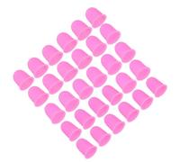 PATIKIL Rubber Finger Tips, 30 Pack Silicone Thumb Fingertip Protector Finger Cots Covers Guard Pads Thimble Grips for Office Counting Sewing, Pink L/M/S Size