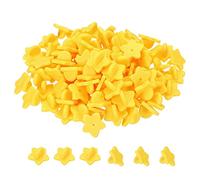 PATIKIL Rubber Pin Backs, 100 Pack Star Shape Butterfly Clutch Lapel Pin Backing Locking Pin Keepers Brooch Holder for Uniform Badge Hat Tie, Yellow