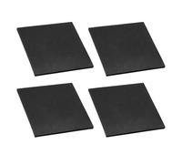PATIKIL Rubber Solid Anti-Vibration Pads, 4 Pcs 80mm x 4mm Thick Rubber Square Washers Multi-Purpose Gasket Pad Bushings Spacer for HVAC Compressor Air Conditioner, Black