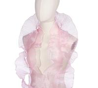 PATIKIL Ruffle Lace Trims, 5 Yards Retro Organza Fabric Trim Tulle Decorative Ruffle Lace Border for DIY Sewing Dress Bag Costume Trimming Craft Cake Decor, Pink