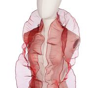 PATIKIL Ruffle Lace Trims, 5 Yards Retro Organza Fabric Trim Tulle Decorative Ruffle Lace Border for DIY Sewing Dress Bag Costume Trimming Craft Cake Decor, Red