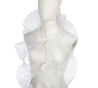 PATIKIL Ruffle Lace Trims, 5 Yards Retro Organza Fabric Trim Tulle Decorative Ruffle Lace Border for DIY Sewing Dress Bag Costume Trimming Craft Cake Decor, White