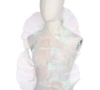 PATIKIL Ruffle Lace Trims, 5 Yards Retro Organza Fabric Trim Tulle Decorative Ruffle Lace Border for DIY Sewing Dress Bag Costume Trimming Craft Cake Decor, Fantasy White