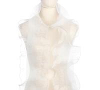 PATIKIL Ruffle Pleated Chiffon Trim, 7Yards x 5 Inch Retro Organza Fabric Tulle Decorative Ruffle Single - Lock Lace Trim Border for DIY Sewing Dress Bag Costume, White