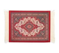 PATIKIL Rug Mouse Pad, 10.6x7.1 Persian Style Carpet Mouse Pad Boho Non-Slip Rubber Desk Mat for Office Home Laptop Computer Desk Accessories Table Decoration, Bright Red/White