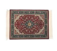 PATIKIL Rug Mouse Pad, 27x18cm Persian Style Carpet Mouse Pad Boho Non-Slip Rubber Desk Mat for Office Home Laptop Computer Desk Accessories Table Decoration, Dark Red/Gold