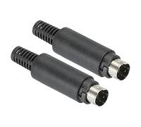 PATIKIL S-Video DIN Mini Male Socket 4 Pin Signal Transmission for TV, DVD Player Pack of 2