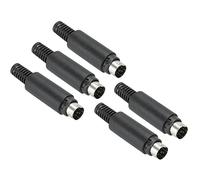PATIKIL S-Video DIN Mini Male Socket 6 Pin Signal Transmission for TV, DVD Player Pack of 5
