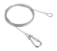 PATIKIL Safety Cable Lock Cable with Snap Hook 6.6ft 2mx2.5mm, Stainless Steel Double Loops Security Hanging Wire