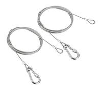 PATIKIL Safety Cable Lock Cable with Snap Hook 6.6ft 2mx2mm, 2 Pcs Stainless Steel Double Loops Security Hanging Wire