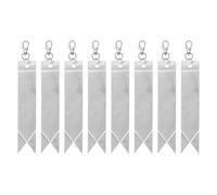 PATIKIL Safety Reflector 6"x1", 8 Pack Reflector Tag Pendant Reflective Safety Keychain Gear with Clip for Backpack Cycling Running Wheelchairs, Silver