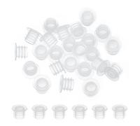 PATIKIL Salt and Pepper Shaker Stoppers 10mm/0.39", 25Pcs Plastic Salt Shaker Plug Replacement Reusable Clear Round End Cap for Pots Bottles Pipes