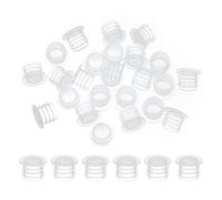 PATIKIL Salt and Pepper Shaker Stoppers 11mm/0.43", 50Pcs Plastic Salt Shaker Plug Replacement Reusable Clear Round End Cap for Pots Bottles Pipes