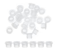 PATIKIL Salt and Pepper Shaker Stoppers 13mm/0.51", 50Pcs Plastic Salt Shaker Plug Replacement with Pull Ring Reusable Clear Round End Cap for Pots Bottles Pipes