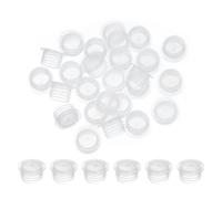 PATIKIL Salt and Pepper Shaker Stoppers 15mm/0.59", 50Pcs Plastic Salt Shaker Plug Replacement with Pull Ring Reusable Clear Round End Cap for Pots Bottles Pipes