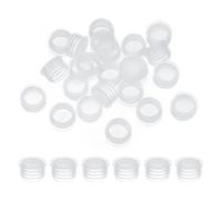 PATIKIL Salt and Pepper Shaker Stoppers 16mm/0.63", 50Pcs Plastic Salt Shaker Plug Replacement Reusable Clear Round End Cap for Pots Bottles Pipes