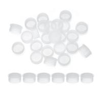 PATIKIL Salt and Pepper Shaker Stoppers 24mm/0.94", 50Pcs Plastic Salt Shaker Plug Replacement Reusable Clear Round End Cap for Pots Bottles Pipes