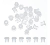 PATIKIL Salt and Pepper Shaker Stoppers 7mm/0.28", 50Pcs Plastic Salt Shaker Plug Replacement Reusable Clear Round End Cap for Pots Bottles Pipes