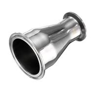 PATIKIL Sanitary Fitting Reducer Fitting, 304 Stainless Steel 2-1/2" Tube OD x 1-1/2" Tube OD 2.5" Tri Sanitary Clam 77.5mm x 1.5" Tri Sanitary Clam 50.5mm Ferrule Flange, Silver