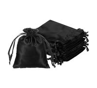 PATIKIL Satin Drawstring Favor Bags, (20 x 15cm, Black) (35Pcs), Satin Gift Bags Gift Pouches with Drawstrings, Suit for - Wedding/Festival/Birthday/Celebration