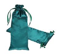 PATIKIL Satin Drawstring Favor Bags 35x15cm Dark Green 3Pcs Gift Bags | Satin Gift Pouches with Drawstrings,Suit for Wedding/Festival/Birthday/Celebration