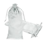 PATIKIL Satin Drawstring Favor Bags 35x15cm Gray 3Pcs Gift Bags | Satin Gift Pouches with Drawstrings,Suit for Wedding/Festival/Birthday/Celebration