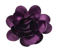 PATIKIL Satin Fabric Rose Flower Brooch, 7.5" Extra Large Big Silk Rose Flower Brooches Dainty Elegant Lapel Pins for Women Banquet Wedding Clothing Suit Dress, Dark Purple