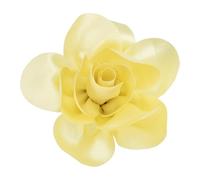 PATIKIL Satin Fabric Rose Flower Brooch, 7.5" Extra Large Big Silk Rose Flower Brooches Dainty Elegant Lapel Pins for Women Banquet Wedding Clothing Suit Dress, Yellow