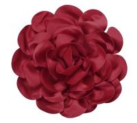 PATIKIL Satin Fabric Rose Flower Brooch, 9.4" Extra Large Big Silk Rose Flower Brooches Dainty Elegant Lapel Pins for Women Banquet Wedding Clothing Suit Dress, Wine Red