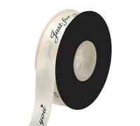 PATIKIL Satin Ribbon 25mm x 45m, Just for You Valentine Ribbon for Gift Wrapping for Craft DIY Wedding Birthday Valentine's Day Bouquet Accessories, Beige