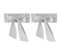 PATIKIL Satin Sash Belt, 2 Pcs Wedding Party Bridal Blank Satin Waist Belts Prom Accessory for Graduation Birthday Decoration DIY Accessory Homecoming, Silver